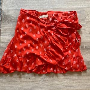 floral skirt with tie